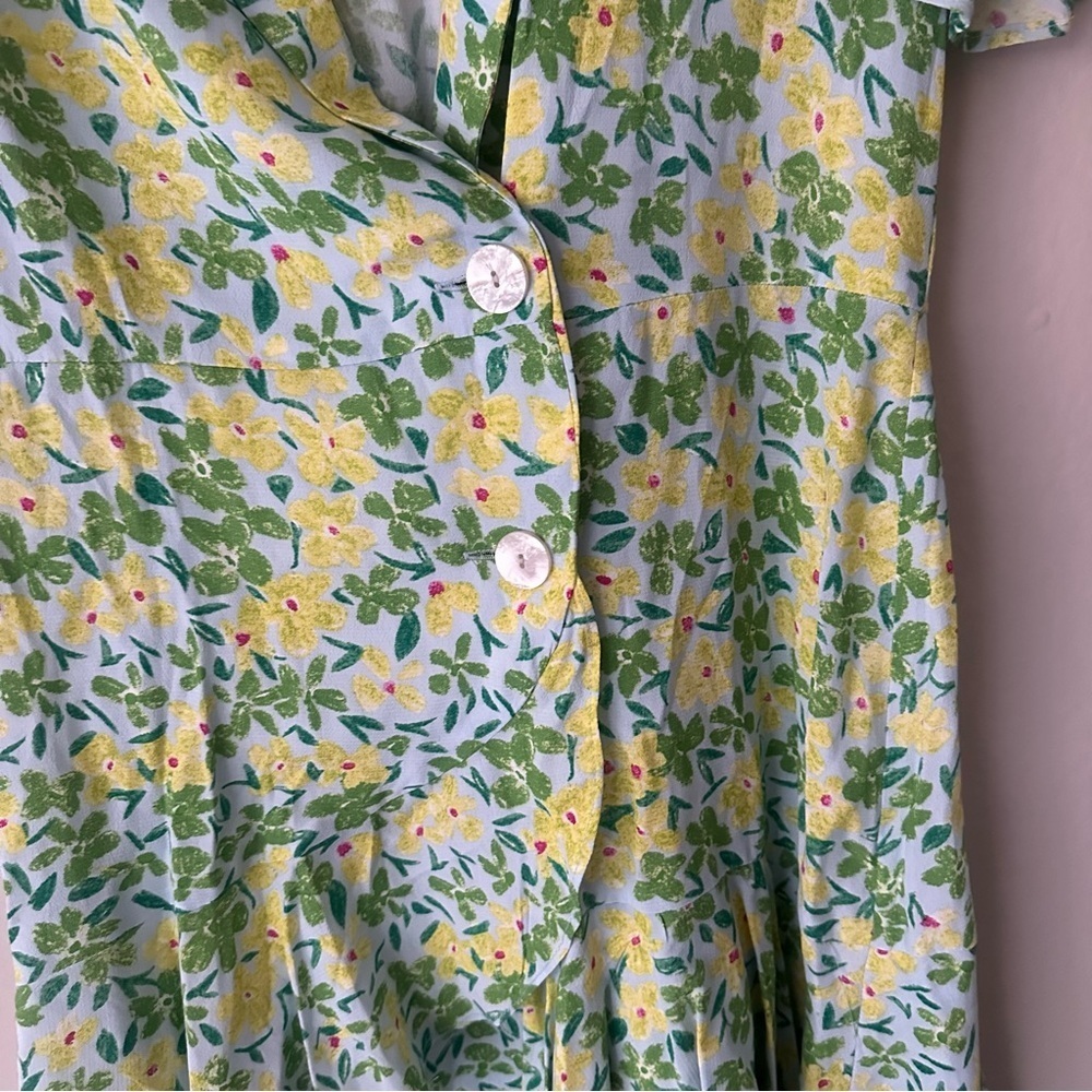 Zara Floral Button Collar Dress Skort Mini Spring Summer Small NWT - Picture 8 of 13